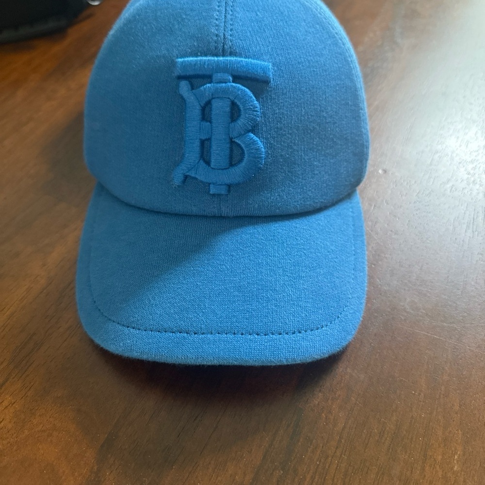 Burberry Blue Embroidered Hat Soft Fabric